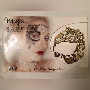 Masque Rage Temporary Face Tattoo Gold body art